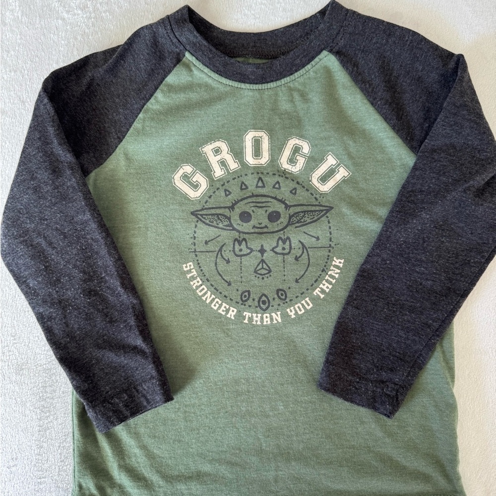 Star Wars Grogu Long Sleeve Shirt - Green and Black